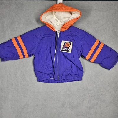 Chaqueta Vintage Phoenix Suns Bebé Talla 18 Meses Cremallera Completa Púrpura Naranja NBA Retro Foto 1 de 4