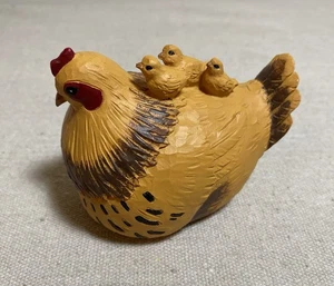 Blüteneimer mollige Henne mit Küken Figur 3,5” x 3” Handarbeit - Bild 1 von 9