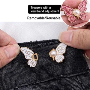 8PCSDetachable Butterfly Shape Waist Button Tightener Clothing Buckle Decor A1G5 - Picture 1 of 18