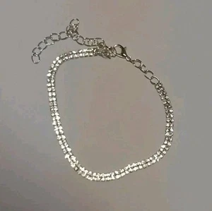 Ladies New Silver Plated Bracelet Sparkling Rhinestone Stunning Excellent Gift. - Picture 1 of 3