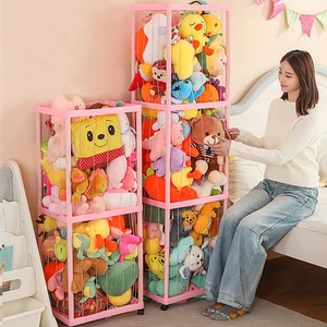 Stuffed Animal Storage Zoo - Vertical PVC, Elastic Band & Net (Space-Saving) - Picture 1 of 17