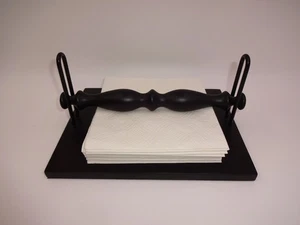 Servilletero de madera negra mate diseño Carr Umbra 9" x 7" x 4,5" - Imagen 1 de 9