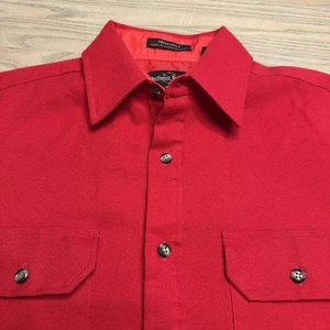 Vintage Northwest Territory Solid Red Flannel Shirt Mens M Acrylic Button Up - Picture 1 of 17