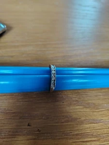 Damen Frauen Sterlingsilber Halb Ewigkeit Stil Geätzt Ohne Steine Ring Größe U - Bild 1 von 16