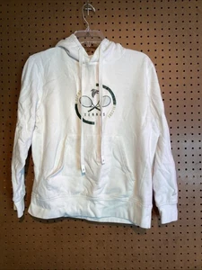 Sudadera con capucha blanca de tenis Falcons talla mediana G12 - Imagen 1 de 10