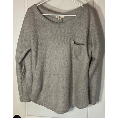 Suéter Pullover YA Los Angeles Botón Trasero Acentos Manga Larga Pestaña enrollable M Foto 1 de 4