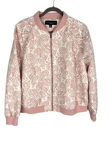 VICTORIA BECKHAM TARGET Women's Blush Pink Embroidered Paisley Bomber Jacket NWT - Imagen 1 de 6