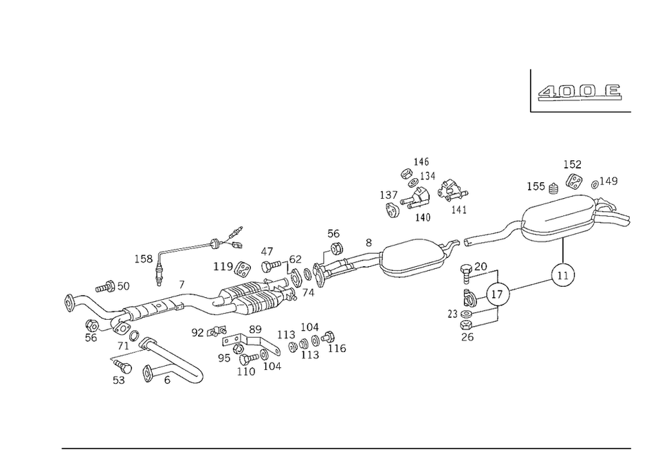 Genuine Mercedes-Benz Exhaust Pipe 124-491-23-00 - Image 1 of 1