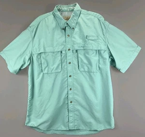 Camisa LL Bean Adulto Grande Alta Brillante Nylon Verde Ventilada Pesca Manga Corta - Imagen 1 de 8