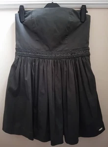 Ladies Superdry Short Strapless Dress Uk L Beaded Waistband SEE MEASUREMENTS - Picture 1 of 24