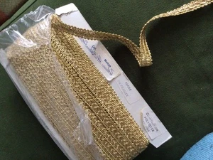 French Vintage Braid Trim Edging By The Metre x 1.5cm W Gold Unused - Picture 1 of 5