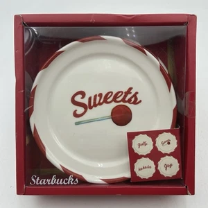 Starbucks Holiday 2007 Dessert Snack Appetizer Plates Set Of Four - Picture 1 of 4
