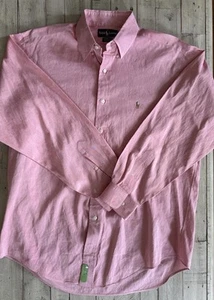 Camisa de vestir Ralph Lauren para hombre 16 34/35 Yarmouth 100 % algodón Oxford pequeño pony - Imagen 1 de 6
