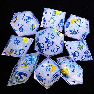 Juego de 9 dados de resina poliédrica DnD Starry Night Mirage para Dungeons Dragons RPG - Imagen 1 de 3