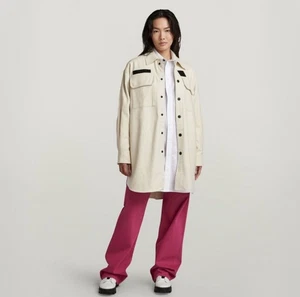 Sobrecamisa G-Star RAW Boyfriend Mujer Pequeña Crudo Mosca Franela Chaqueta Nueva - Imagen 1 de 7