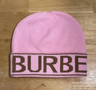 Pink Cashmere Beanie One Size Burberry Winter Cap Hat - Photo 1/2