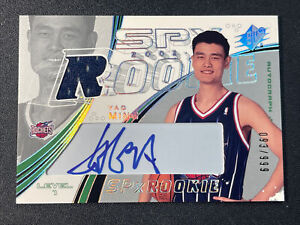 2002-03 Upper Deck SPX Yao Ming RC Rookie Auto Jersey 093/999 Rockets *Read*