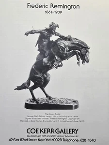 Anuncio impreso vintage Frederic Remington The Bronco Buster bronce escultura 1976 - Imagen 1 de 4