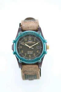 Timex Expedition Reloj Hombres Luz 24h 50m Verde Marrón Plástico Cuero Fecha - Imagen 1 de 6