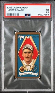 PSA 1.5 Harry Krause Rare Tobacco Card # 1911 T205 Gold Border 90927863 - Picture 1 of 2