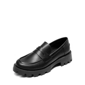 Women Comfort Loafer Shoes Round Toe Chunky Heel Slip On Penny Loafer Shoes - Picture 1 of 29