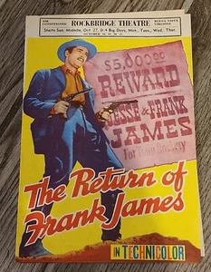 Vintage Hollywood Original Movie Flyer The Return Of Frank James 1940 Western - Bild 1 von 4