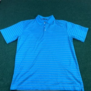 Vintage Nike Tiger Woods Collection Mens L Golf Polo FitDry Athletic Shirt Blue - Picture 1 of 9