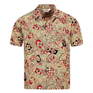 Camisa hawaiana blanca apagada Playing Card & Paisley Star of Hollywood SoH10098 - Imagen 1 de 4