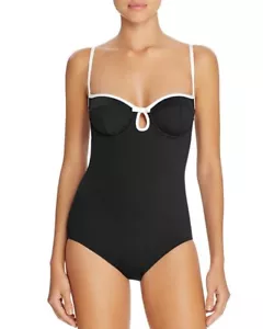 Costume da bagno Kate Spade Plage Du Midi nero UW pezzo unico donna S nuovo con etichette - Foto 1 di 10