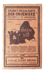 Der Chiemsee, Brunn´s Spezialkarte mit Umgebung, München um 1930 - Bild 1 von 4