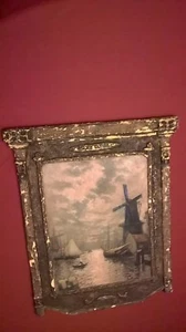 Primitive Distressed Heran Chaban Sunset Glow in Rare and Unique Frame - Picture 1 of 12