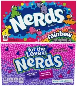 2x Rainbow Nerds & Uva Fresa Nerds Crujiente Caramelo Teatro Caja 141,7 g Dulce - Imagen 1 de 5