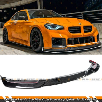 Para 23-25 BMW G87 M2 Coupe fibra de carbono real estilo MH para-choque dianteiro divisor lábio - Imagem 1 de 4