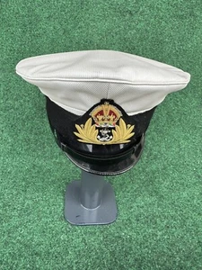 British Royal Navy Officer's Peaked Cap, Queens Crown Badge - Picture 1 of 7