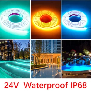 DC 24V Waterproof IP68 COB LED Light Strip 560LEDS/M Flexible Outdoor Home Decor - Picture 1 of 19