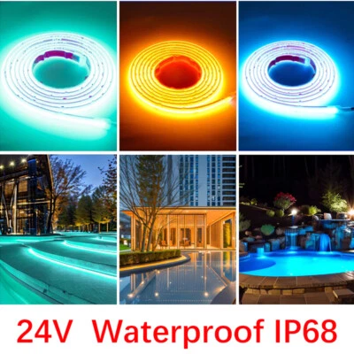 DC 24V Waterproof IP68 COB LED Light Strip 560LEDS/M Flexible Outdoor Home Decor - Image 1 of 4