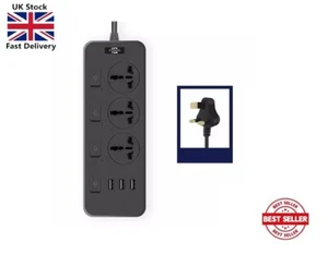 Verlängerungskabel mit USB C 3 3Gang Wege Steckdosen Kabel Stromnetz Strom - Bild 1 von 13