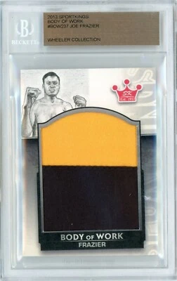 2013 SPORTKINGS BODY OF WORK #BOW237 - 1/1 JOE FRAZIER ON-CARD ART + RELIC! - Image 1 of 2