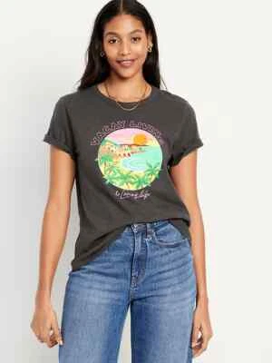 NWT Old Navy EveryWear Graphic T-Shirt Tee Vacay Living & Loving Life Women S - Image 1 of 4