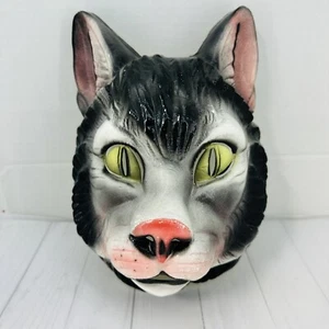 Vintage schwarze Halloween gruselige Katze Maske Made in France Bayshore Sammlerstück - Bild 1 von 13