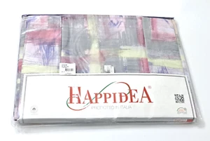 COMPLETO MATRIMONIALE *HAPPIDEA_COTONE 100% FIBRA NATURALE_FANTASIA MULTICOLORE - Foto 1 di 24