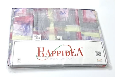 COMPLETO MATRIMONIALE *HAPPIDEA_COTONE 100% FIBRA NATURALE_FANTASIA MULTICOLORE - Immagine 1 di 4