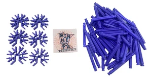 72 aste Knex viola chiaro e connettori 2-1/4" 7 posizioni standard K'nex rari - Foto 1 di 3