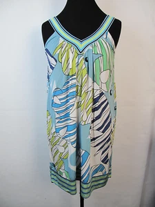 VESTIDO BCBG MAX AZRIA AZUL VERDE RAYÓN Estampado Mujer Talla XS - Imagen 1 de 6