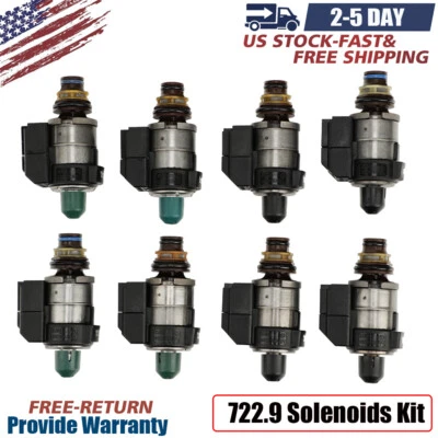 8PCS 722.9 Transmission Solenoid Kit For Mercedes Benz E CLASS 7 SP Foto 1 de 4