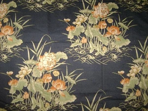 4.5 Yards 5th Avenue Designs Navy Floral Home Dec Fabric - Picture 1 of 3