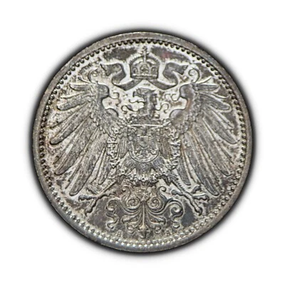 GERMANY. 1915, Mark, Silver - Empire, Reichsadler Imperial Eagle, Berlin A 🌈 - Image 1 of 3