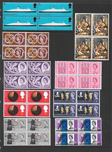 GREAT BRITAIN VARIOUS MNH BLOCKS OF FOUR (18) - 1958 to 1969 - Picture 1 of 4
