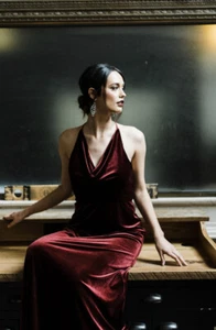 Jenny Yoo Sullivan VELVET Red Dress Size 8 bridesmaid dress winter wedding guest - Picture 1 of 4