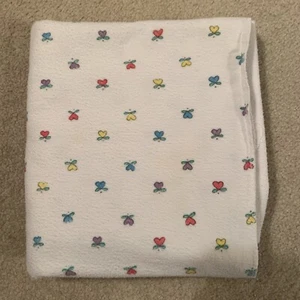 Vintage Blumendruck mehrfarbig empfangende Babydecke Unisex Flanell 36x33 - Bild 1 von 4